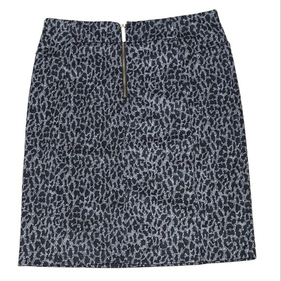 Michael Michael Kors animal print pencil skirt short black gray size Medium - Picture 2 of 8